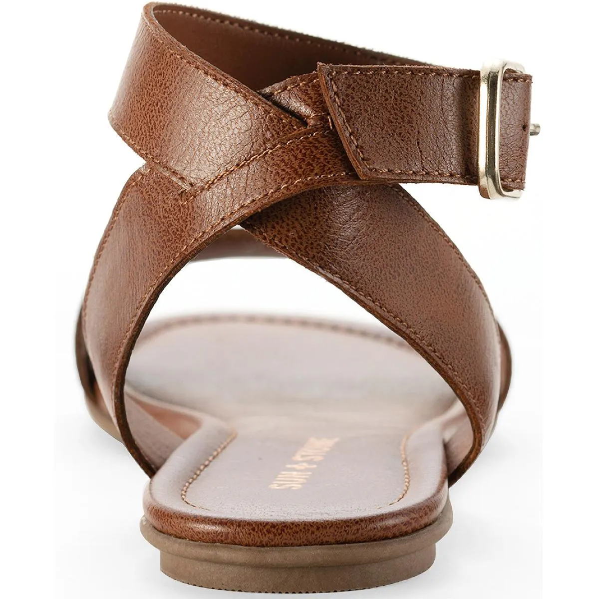 Reformation Miiahp Womens Faux Leather Open Toe Flat Sandals
