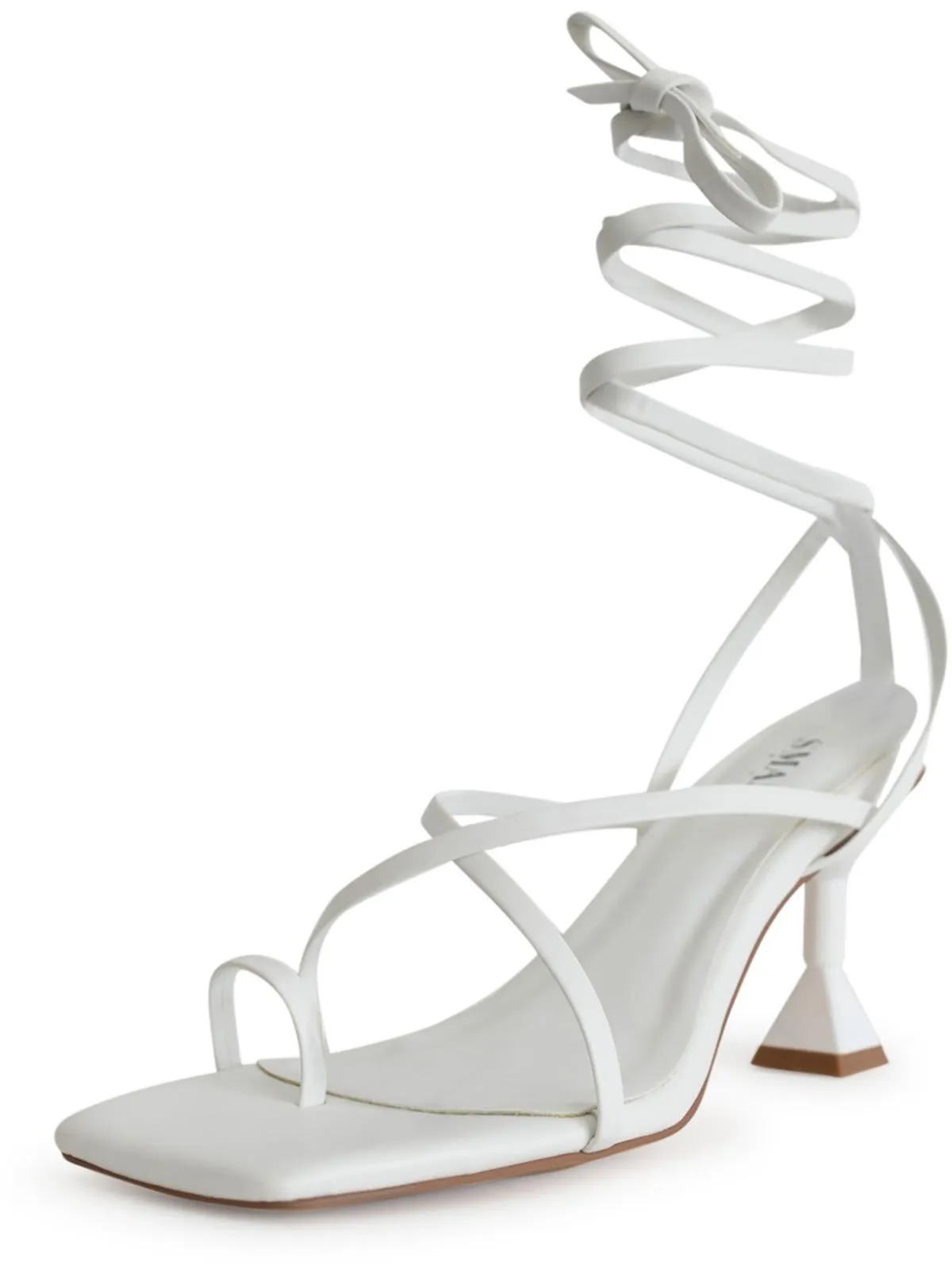 Reformation Mona Womens Faux Leather Ankle Strap Heels