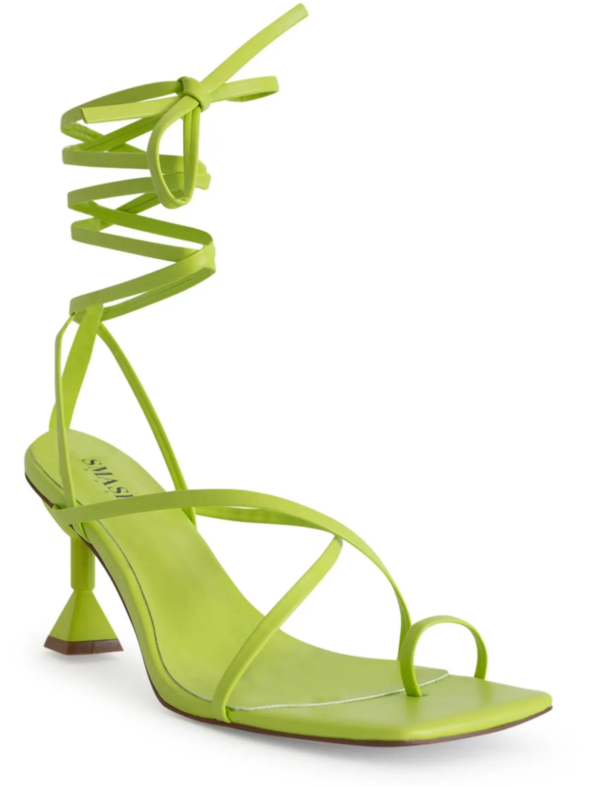Reformation Mona Womens Faux Leather Ankle Strap Heels