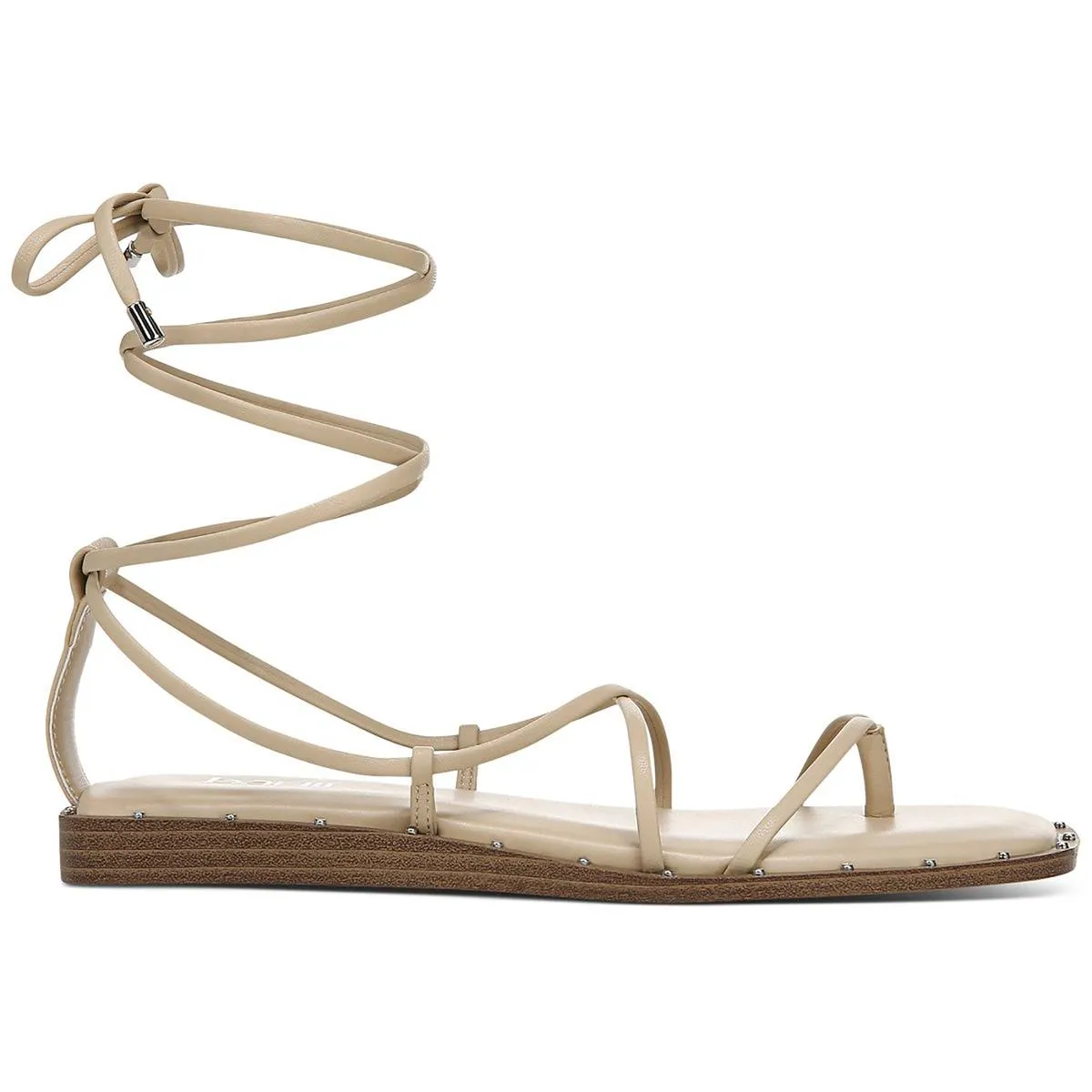 Reformation Nazrine Womens Faux Leather Lace Up Strappy Sandals