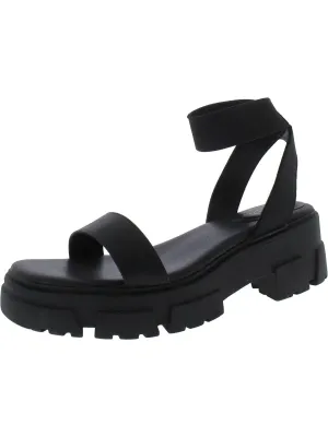 Reformation Theodorra Womens Faux Leather Ankle Strap Platform Sandals