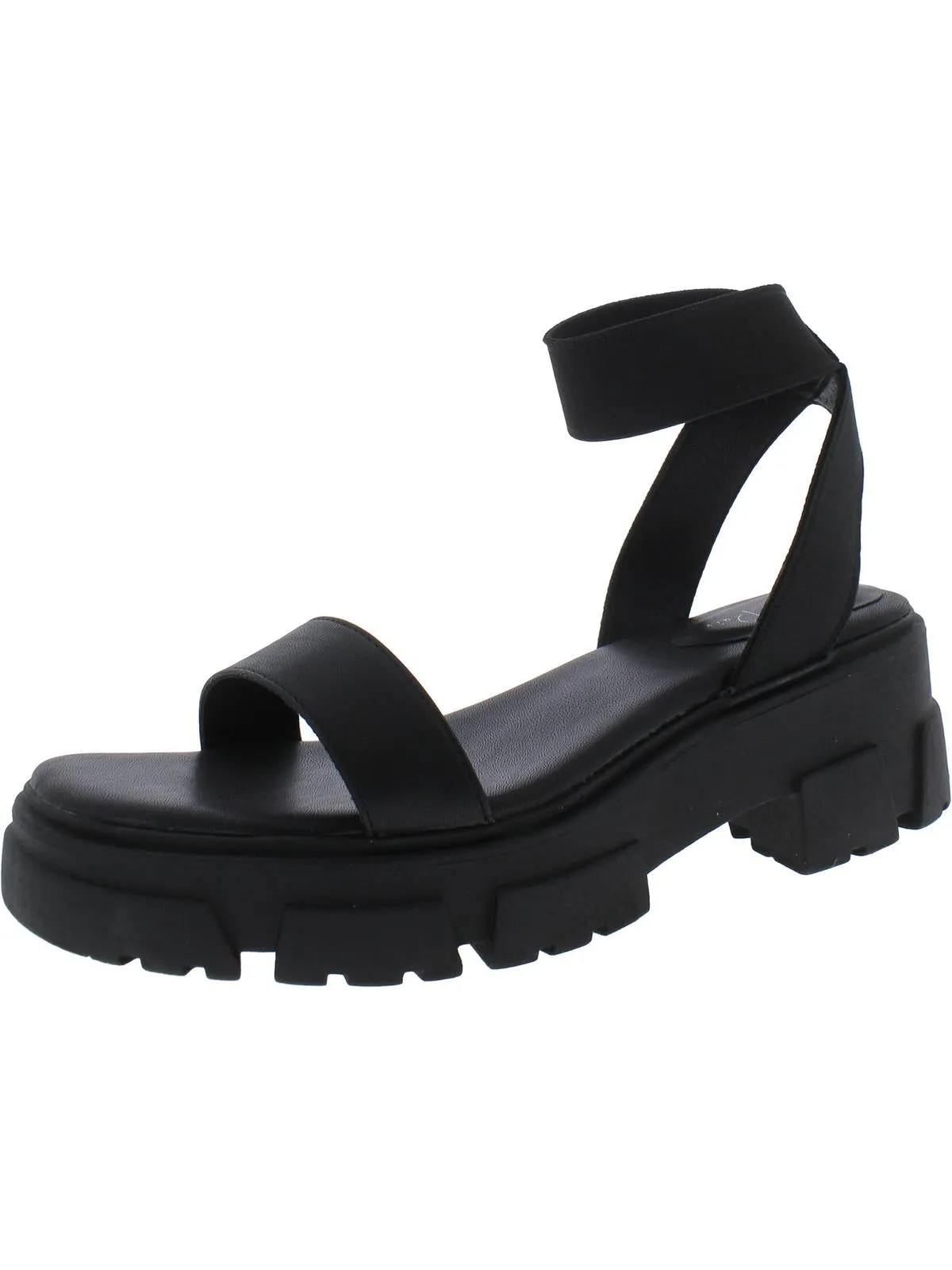 Reformation Theodorra Womens Faux Leather Ankle Strap Platform Sandals