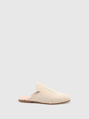 Round Toe Mules Bambu Beige