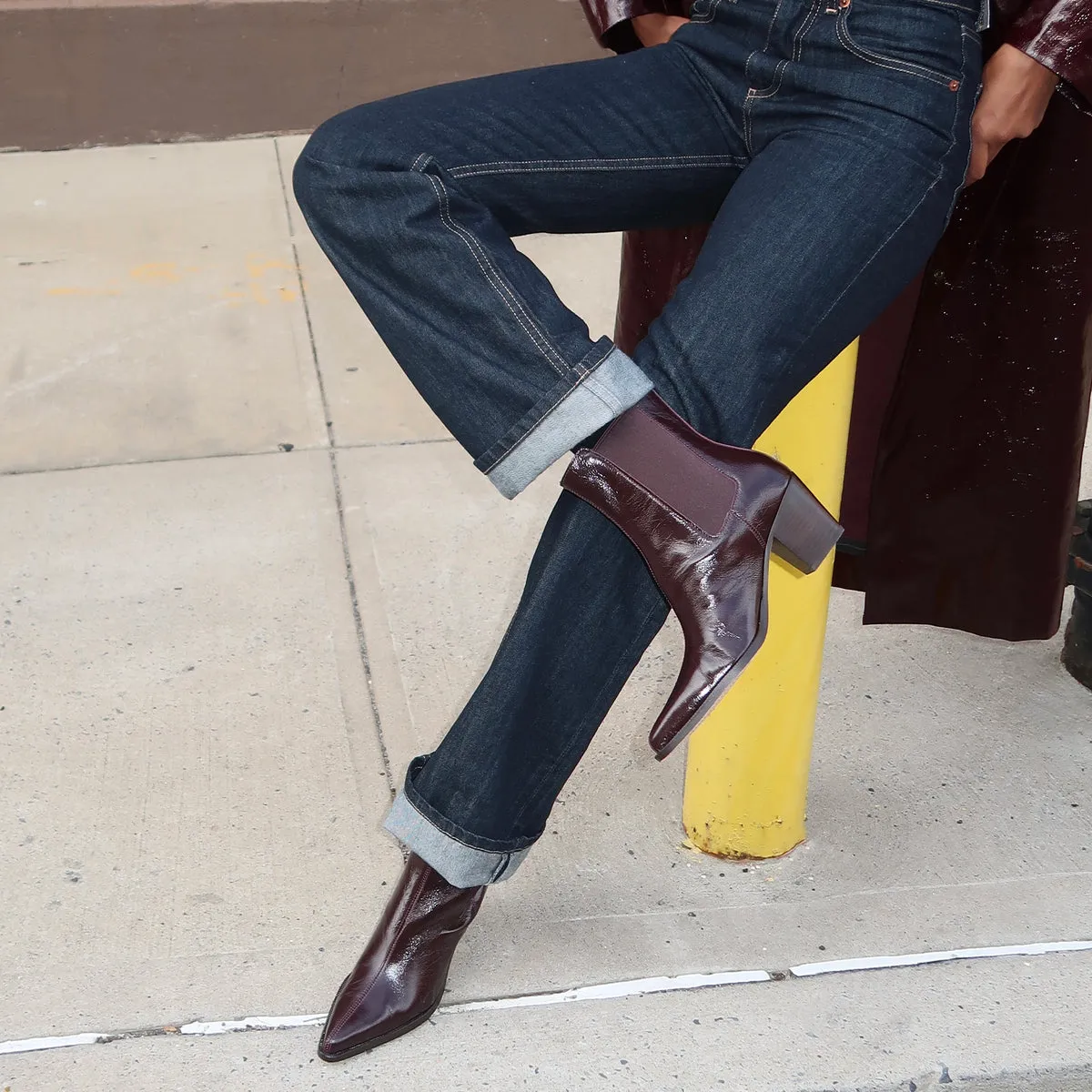 SHADIE H2O BOOTIES MULBERRY CRINKLE PATENT Dolce Vita