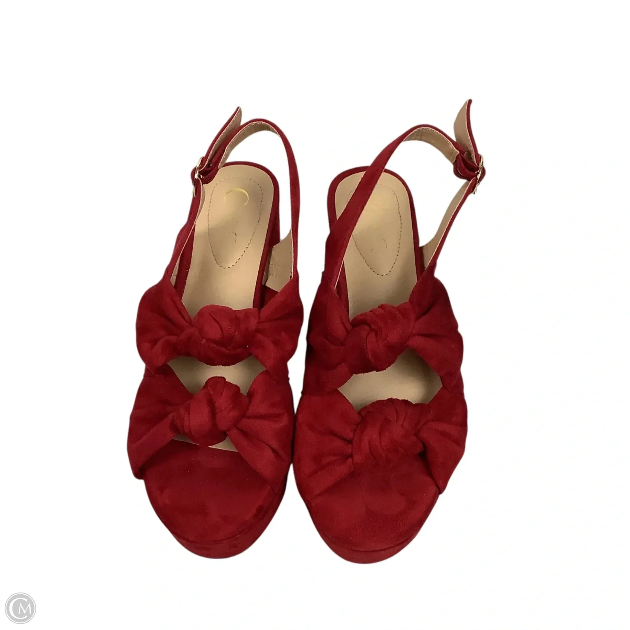 Shoes Heels Block By Cato In Red, Size: 8