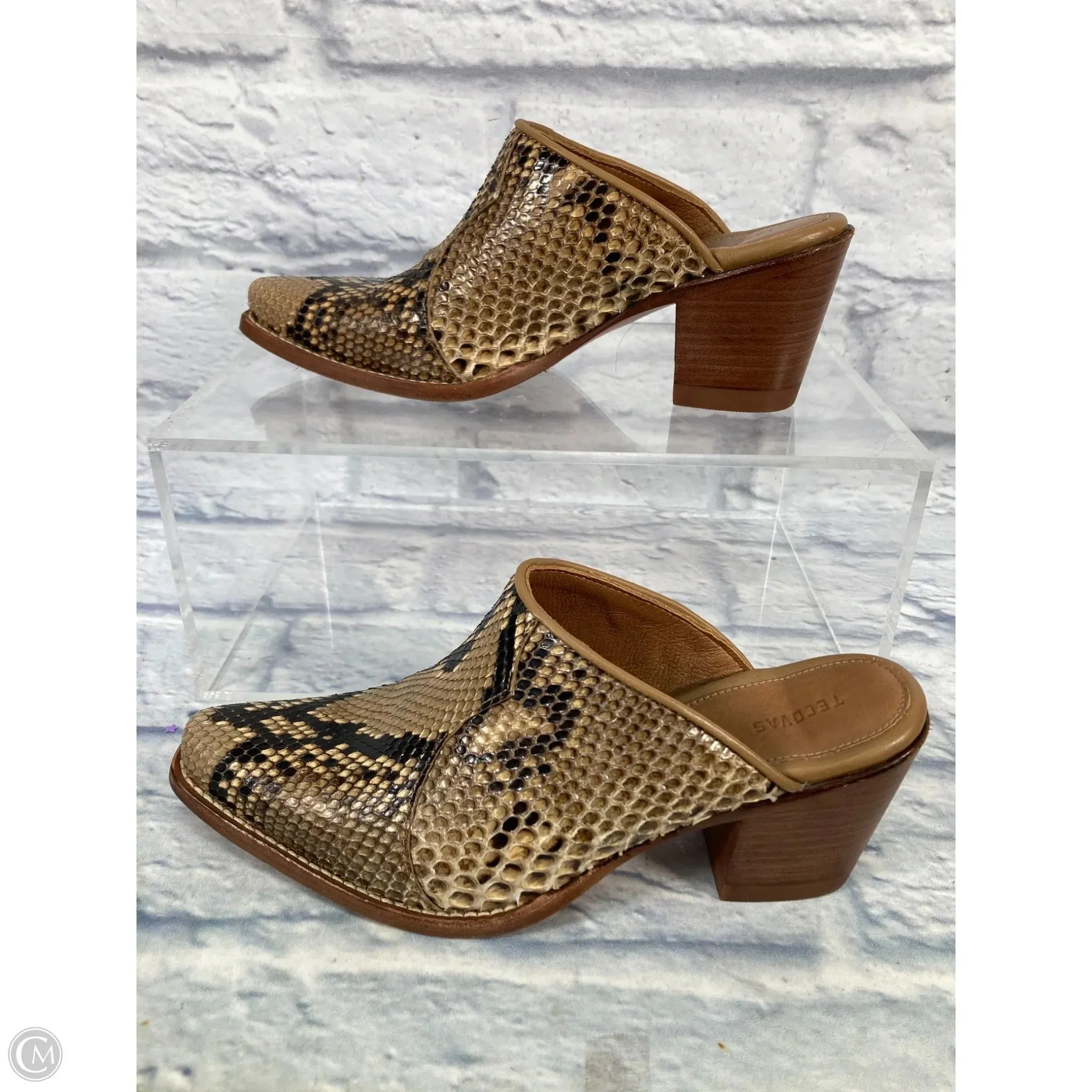 Shoes Heels Block By Clothes Mentor In Snakeskin Print, Size: 7.5