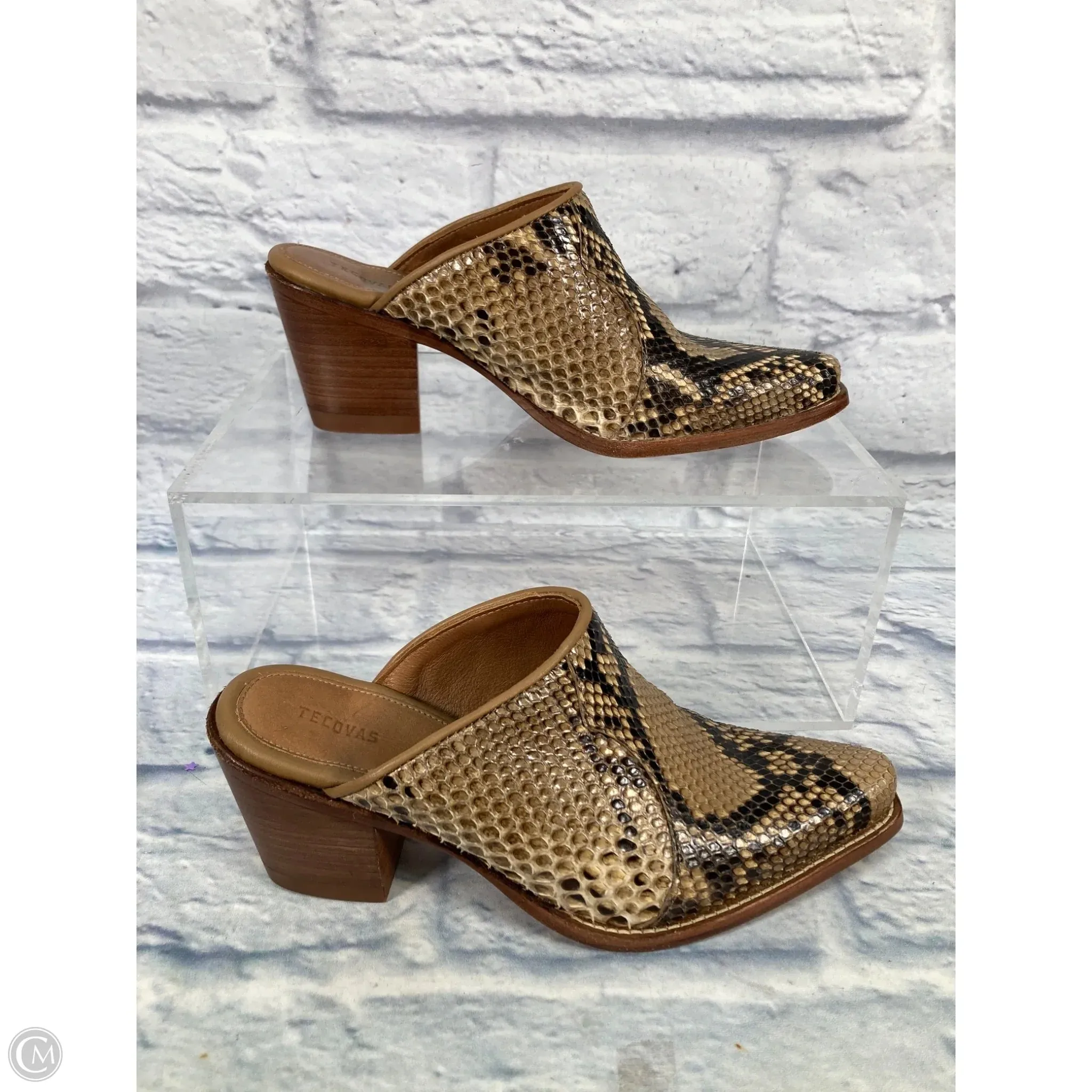 Shoes Heels Block By Clothes Mentor In Snakeskin Print, Size: 7.5