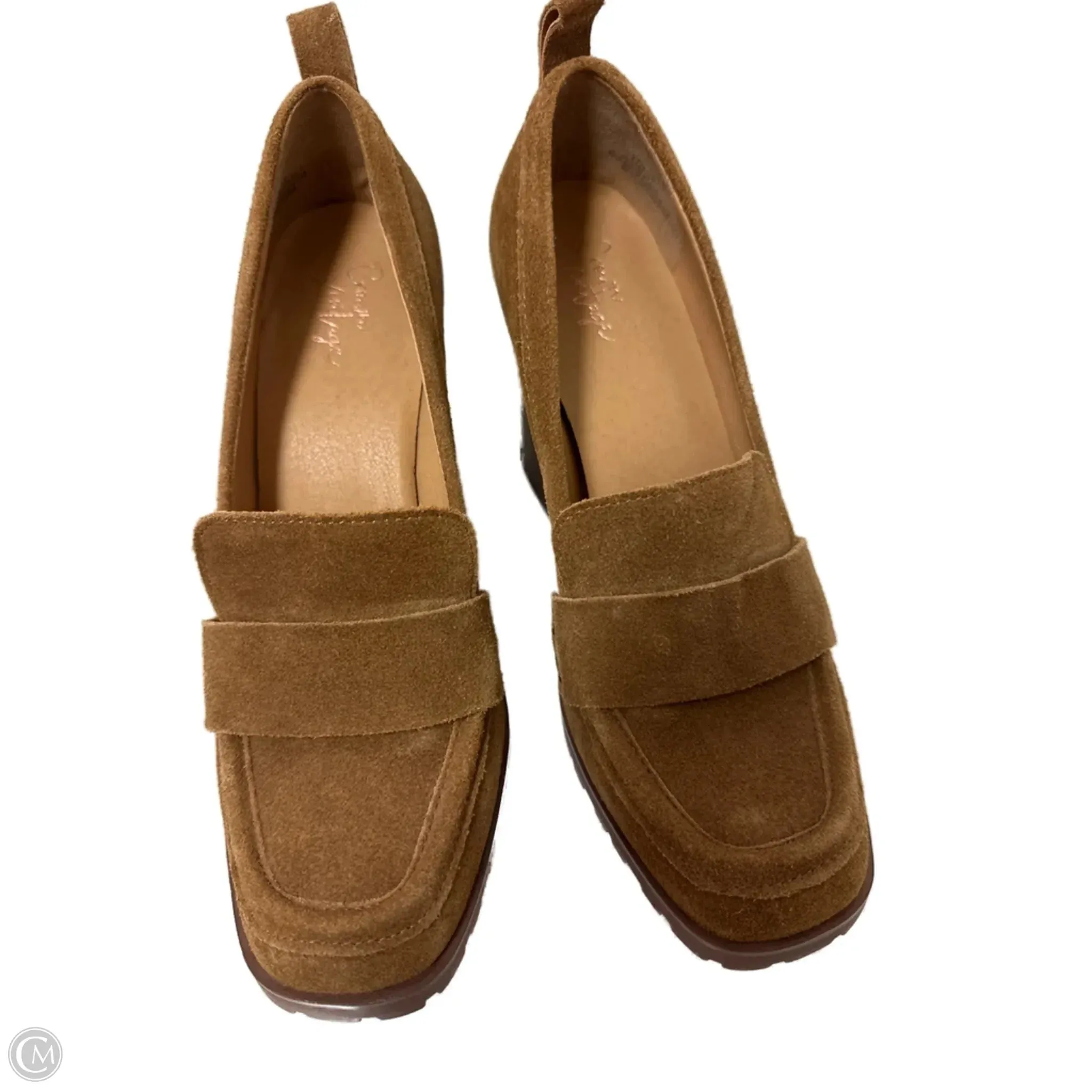 Shoes Heels Block By Crown Vintage In Brown, Size: 8
