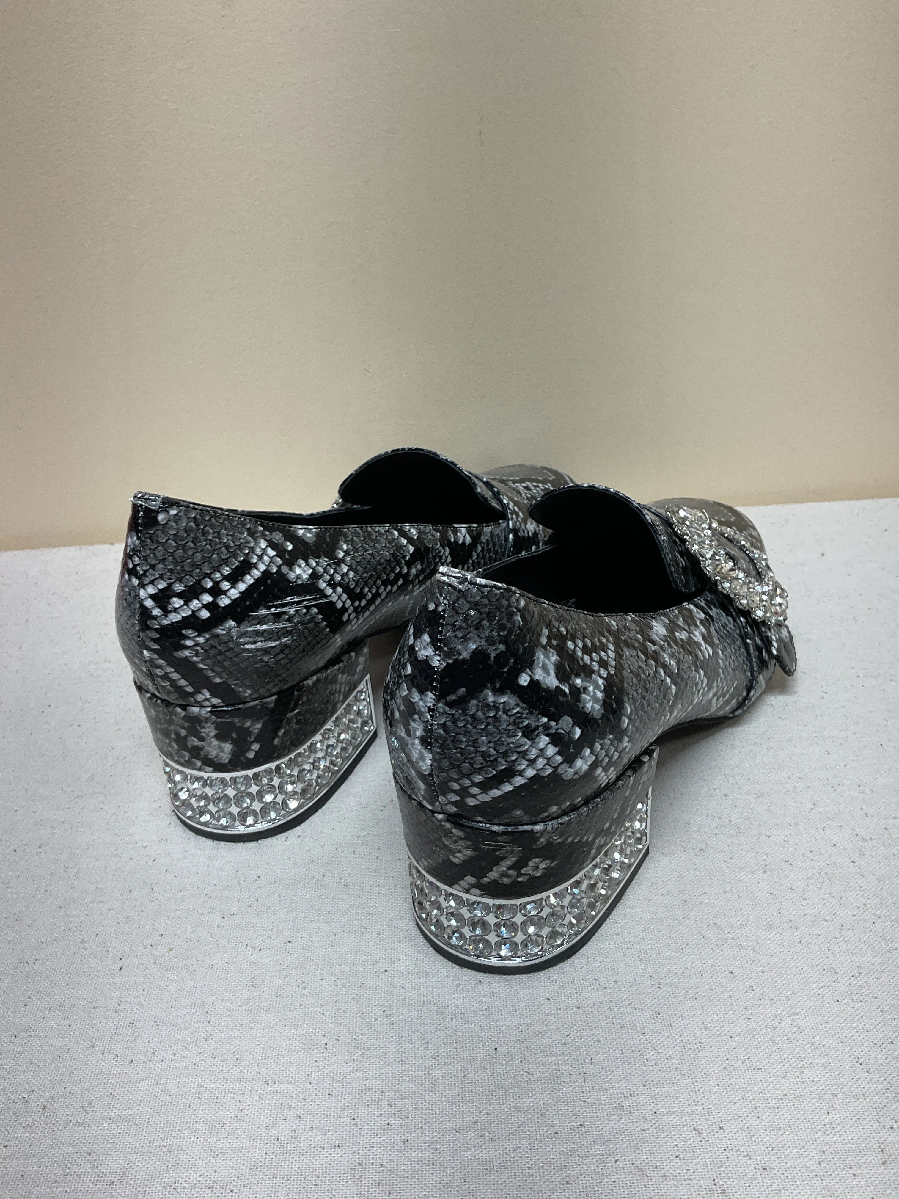 Shoes Heels Block By Jeffery Campbell In Snakeskin Print, Size:9