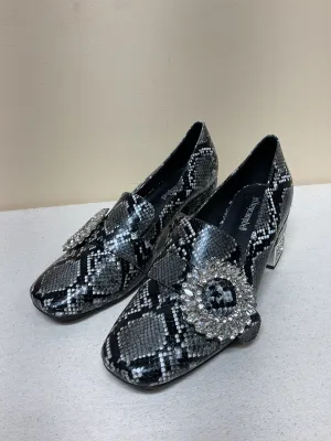 Shoes Heels Block By Jeffery Campbell In Snakeskin Print, Size:9