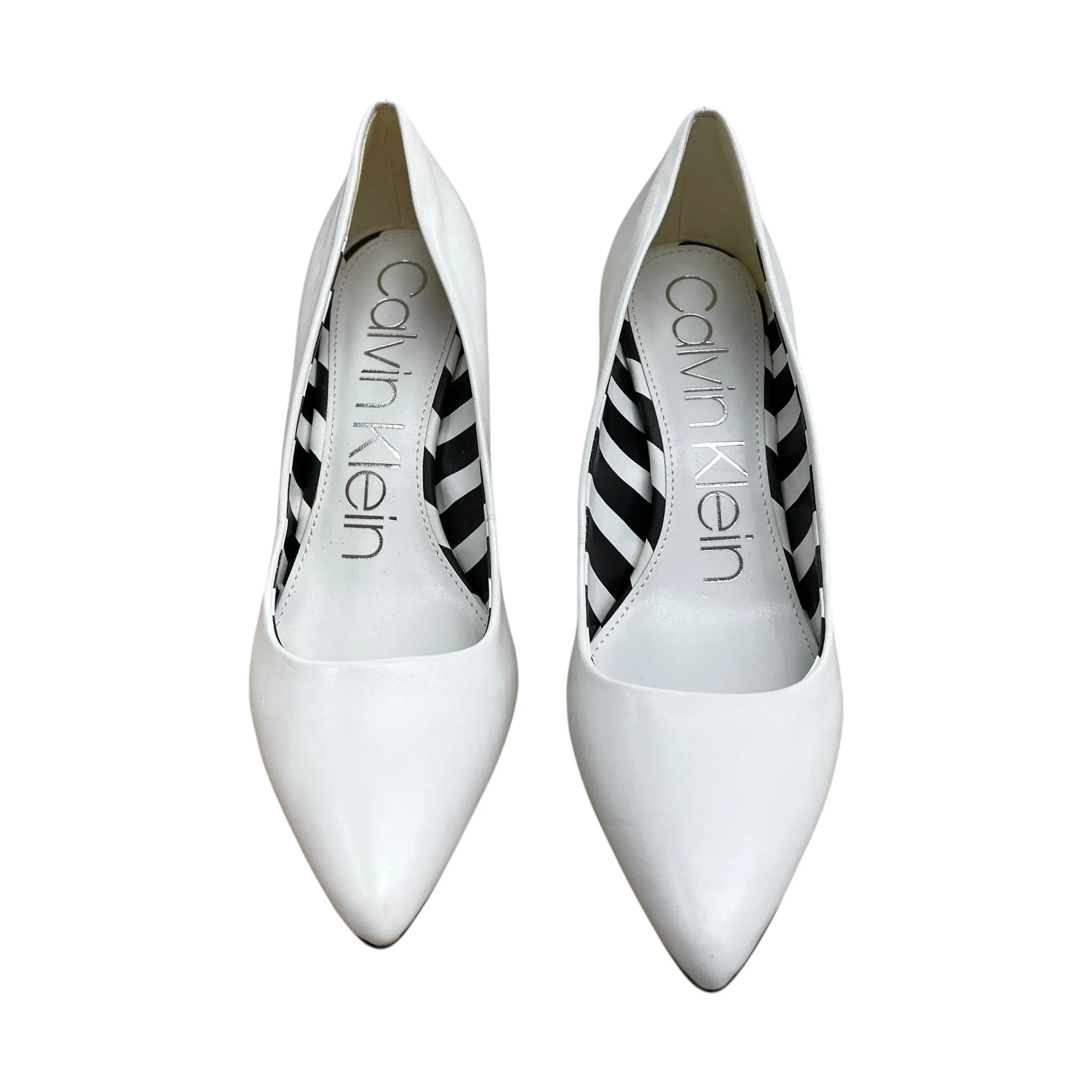 Shoes Heels Stiletto By Calvin Klein In White, Size:9