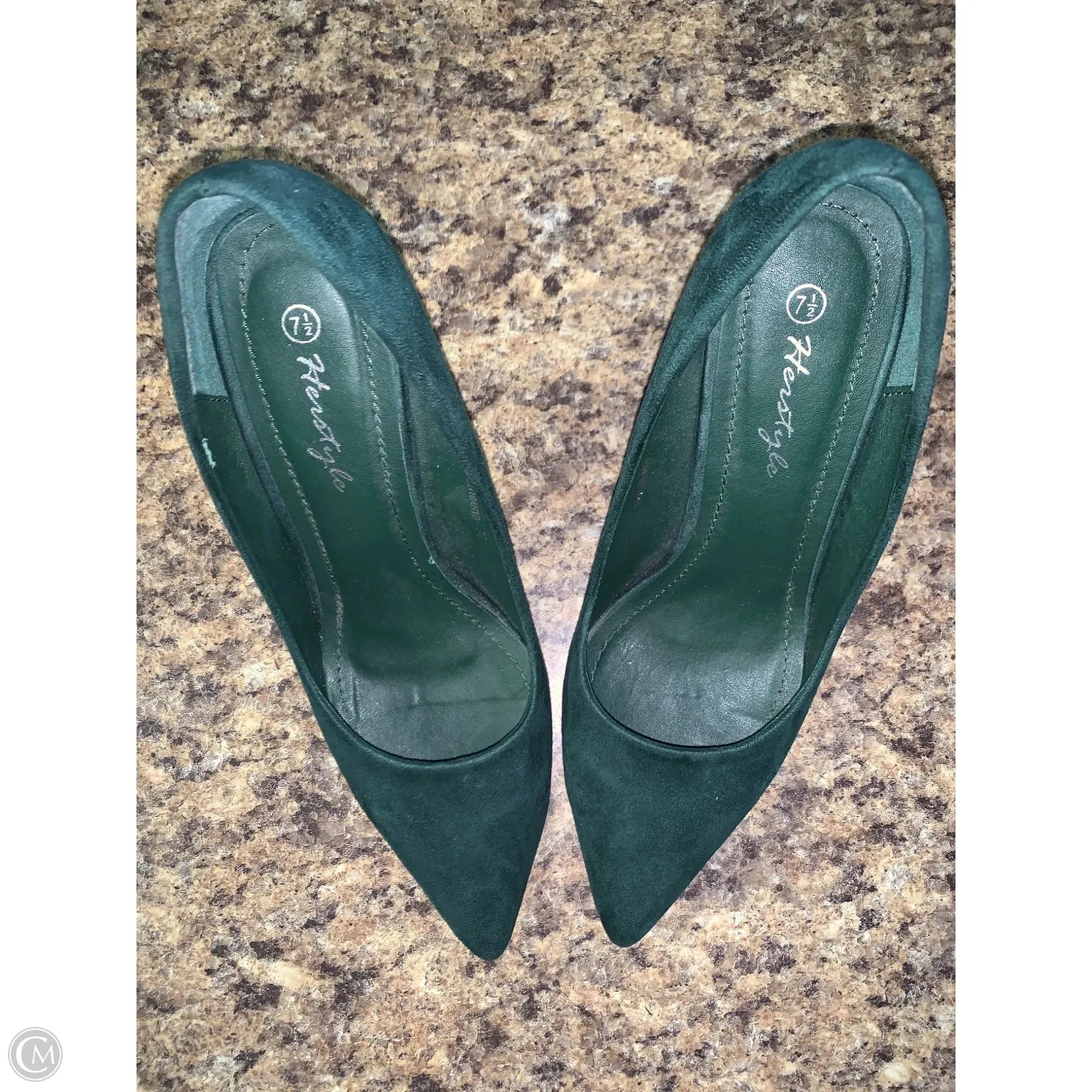 Shoes Heels Stiletto By Herstyle In Green, Size: 7.5