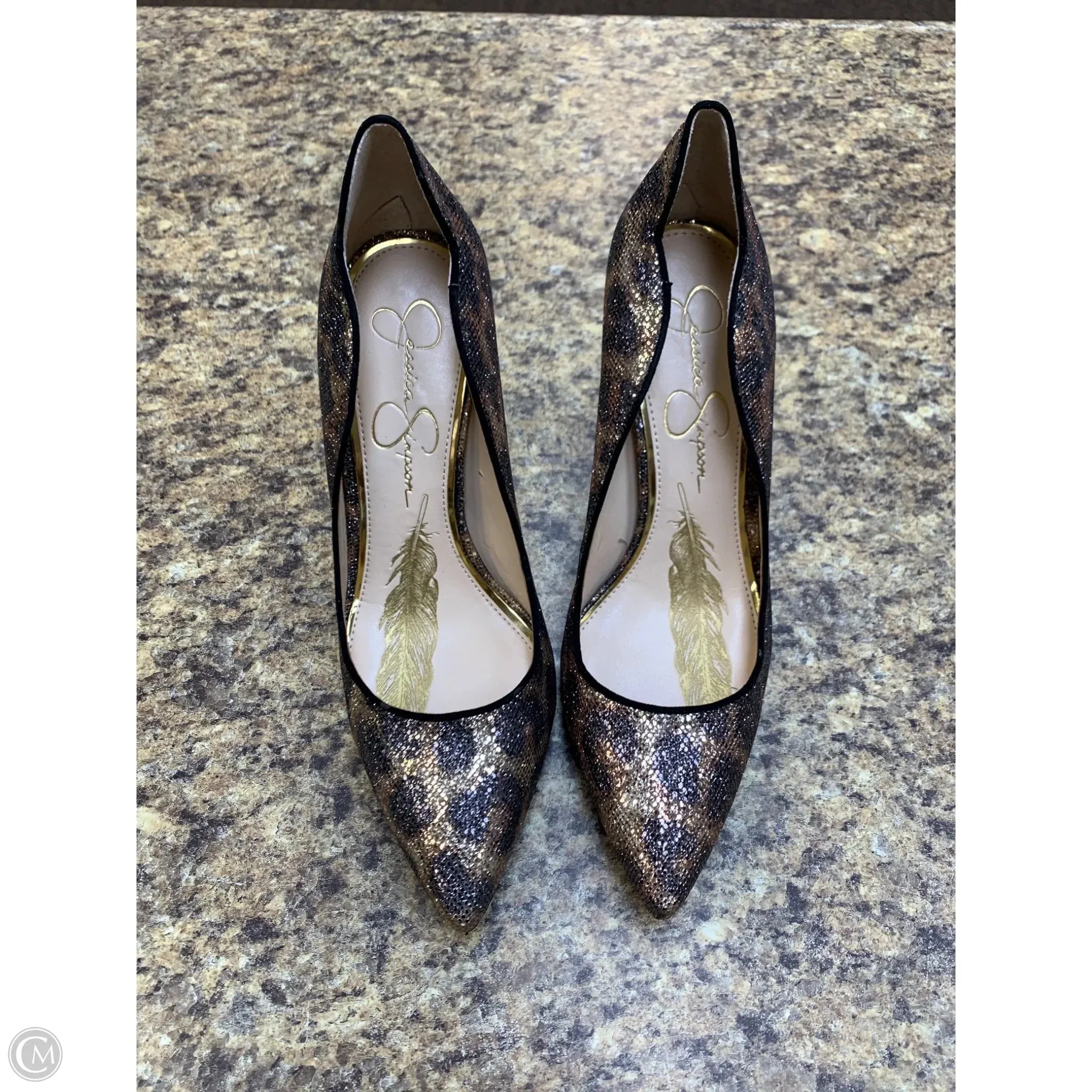 Shoes Heels Stiletto By Jessica Simpson In Animal Print, Size: 8