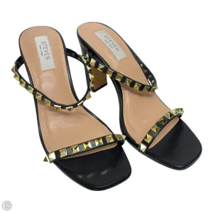 Shoes Heels Stiletto By STEVEN NY In Black & Gold, Size: 6.5