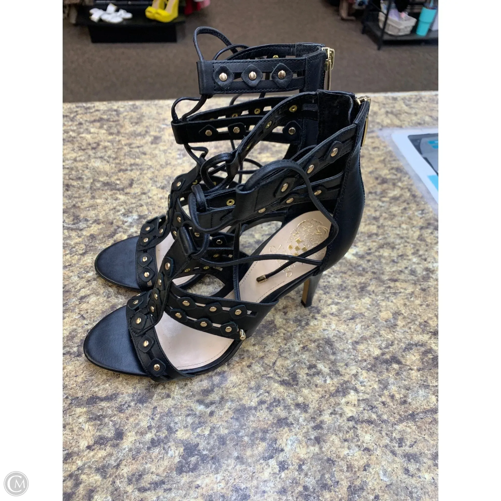 Shoes Heels Stiletto By Vince In Black, Size: 7.5