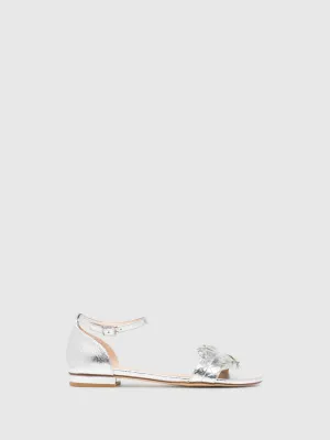 Silver Ankle Strap Sandals