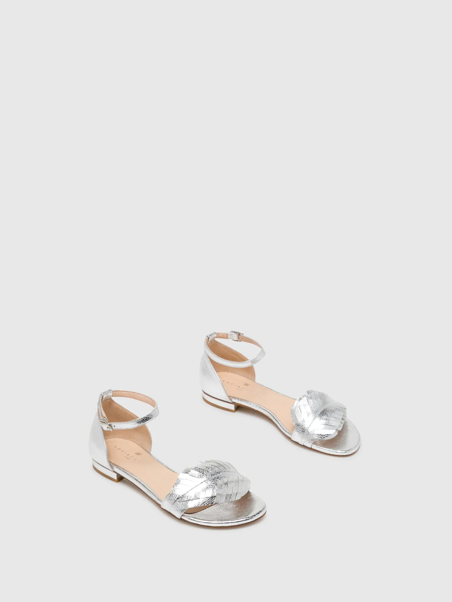 Silver Ankle Strap Sandals
