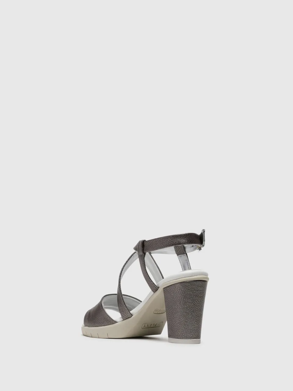 Silver Crossover Sandals