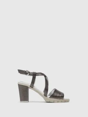 Silver Crossover Sandals