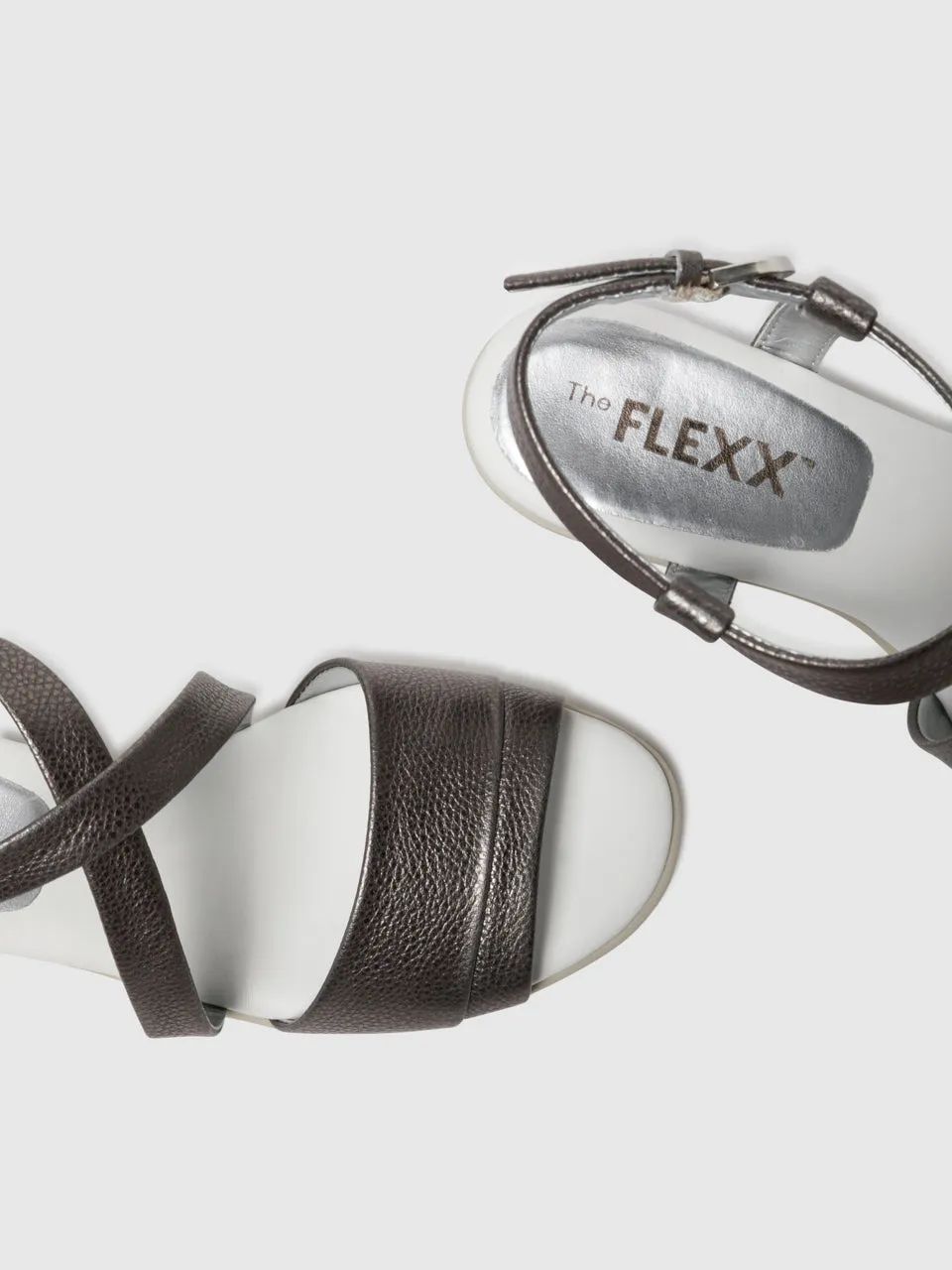 Silver Crossover Sandals