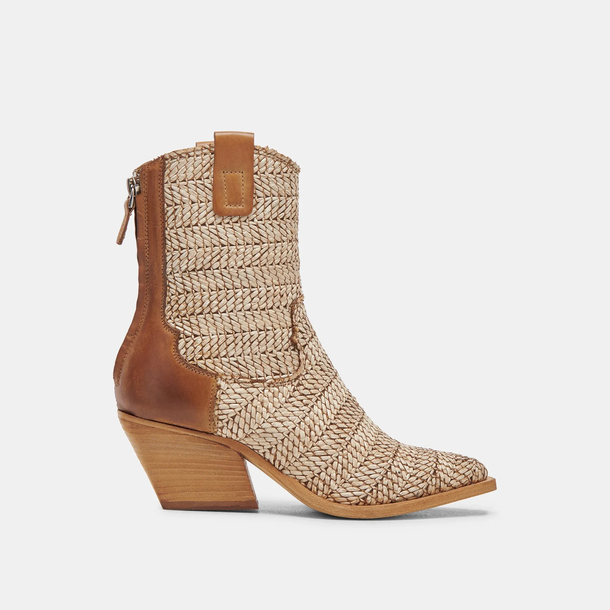 TEXIN BOOTIES BROWN MULTI RAFFIA Dolce Vita