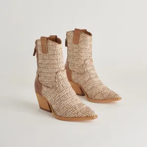 TEXIN BOOTIES BROWN MULTI RAFFIA Dolce Vita