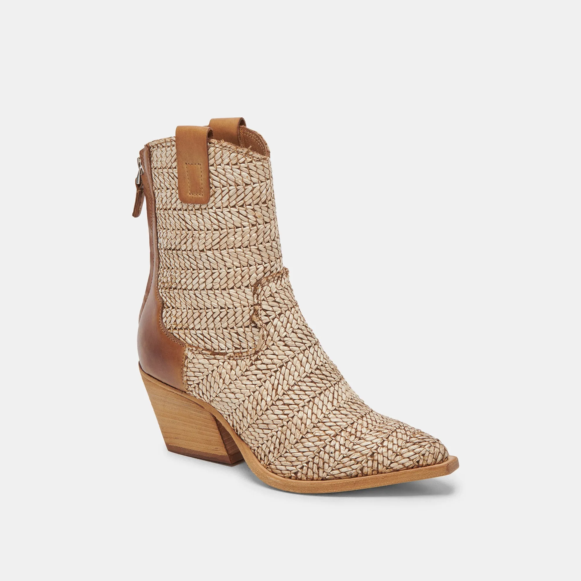 TEXIN BOOTIES BROWN MULTI RAFFIA Dolce Vita