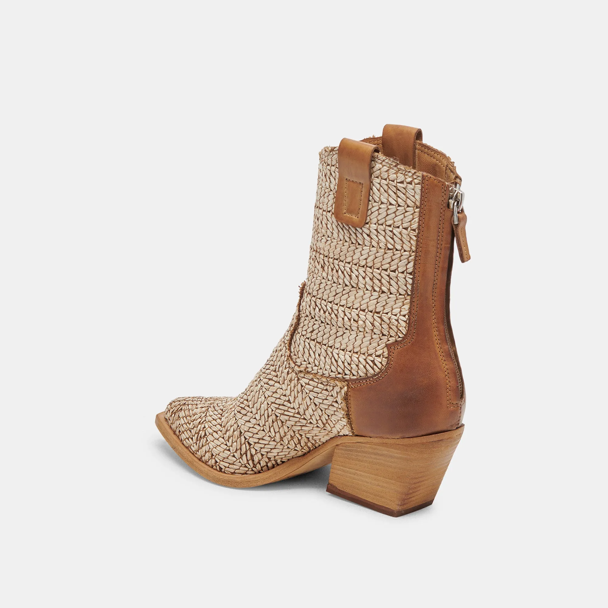 TEXIN BOOTIES BROWN MULTI RAFFIA Dolce Vita