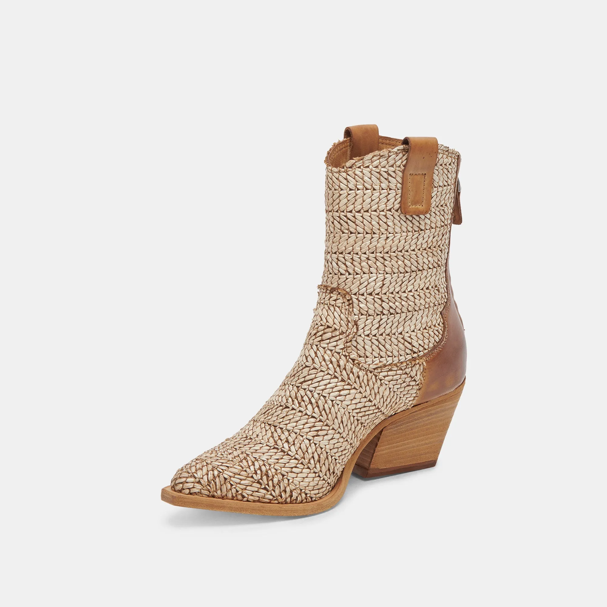 TEXIN BOOTIES BROWN MULTI RAFFIA Dolce Vita