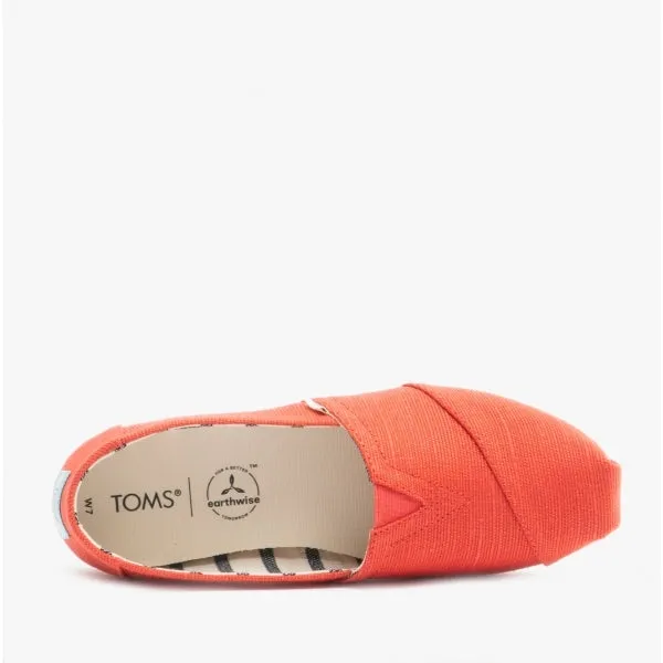 TOMS ALPARGATA Womens Canvas Espadrille Shoes Paprika