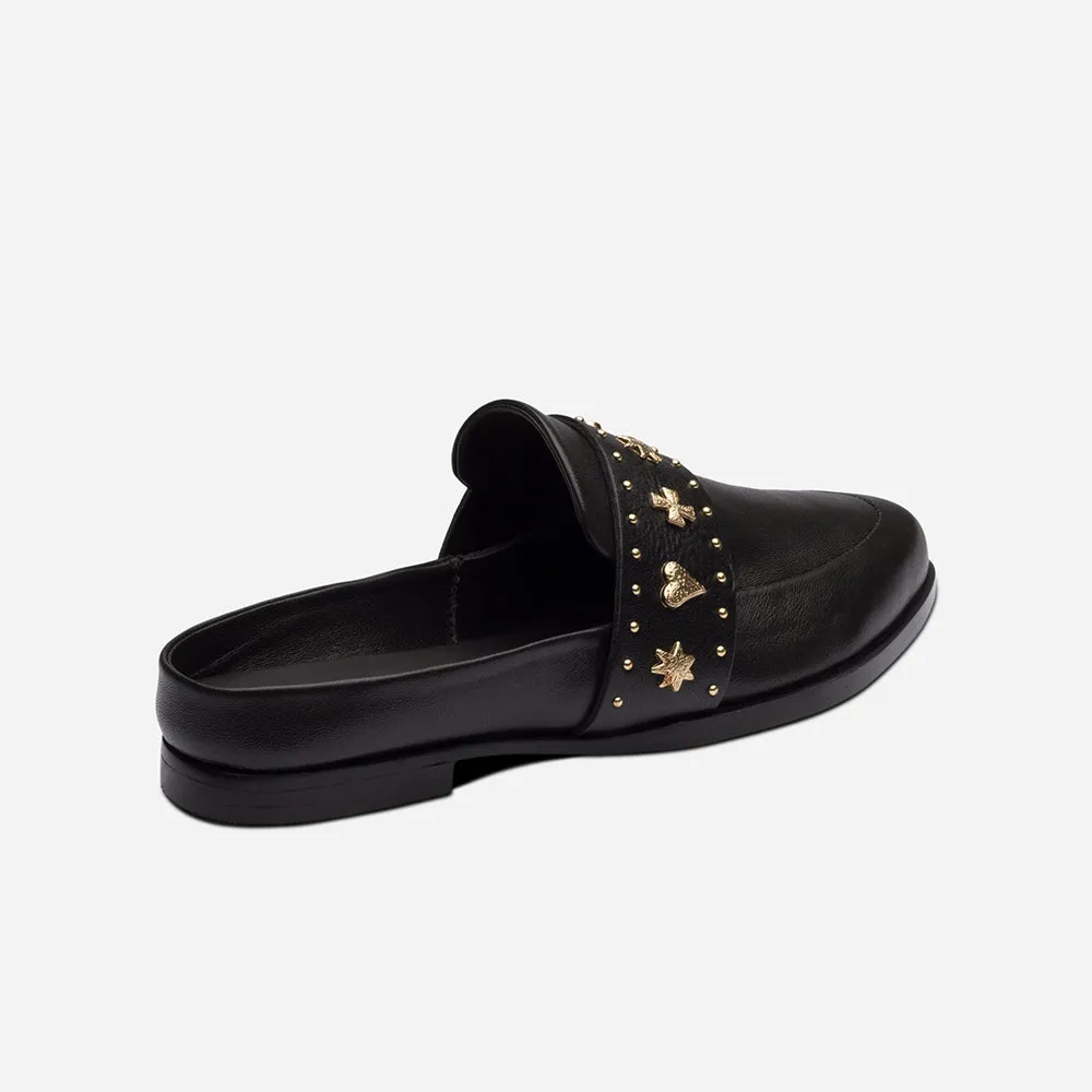 Tuesday Slide Black/Gold Hearts SOL SANA