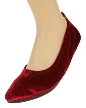 Yosi Samra Women's Vienna 2 Velvet Ballet Flat, Red