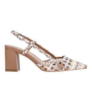 Zunnie Block Heel Woven Slingback Pump