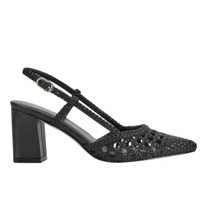 Zunnie Block Heel Woven Slingback Pump