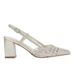 Zunnie Block Heel Woven Slingback Pump