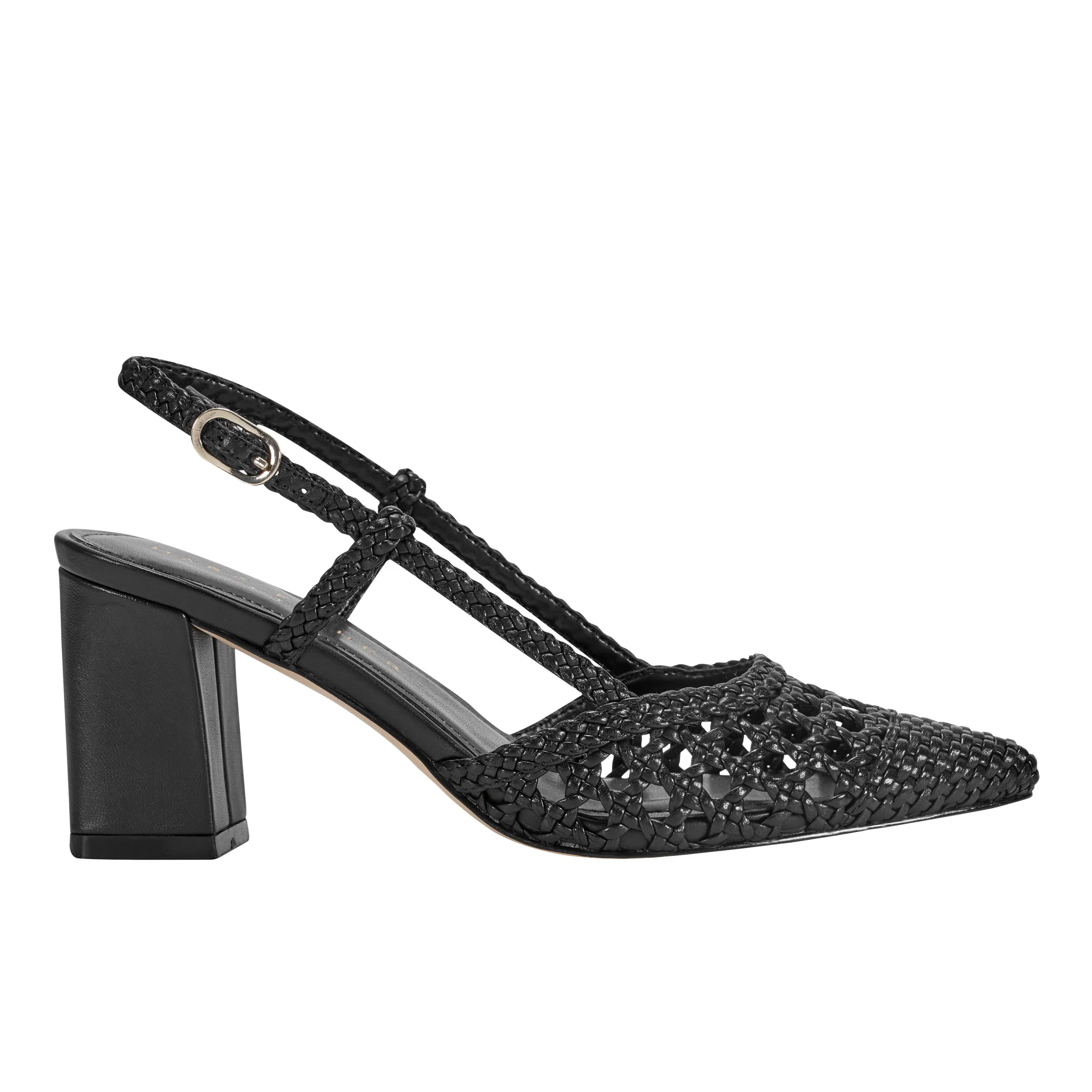 Zunnie Block Heel Woven Slingback Pump